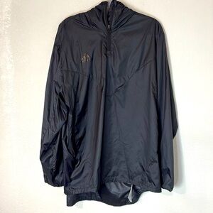 Adidas Black Windbreaker Hooded Pullover  NWOT XL